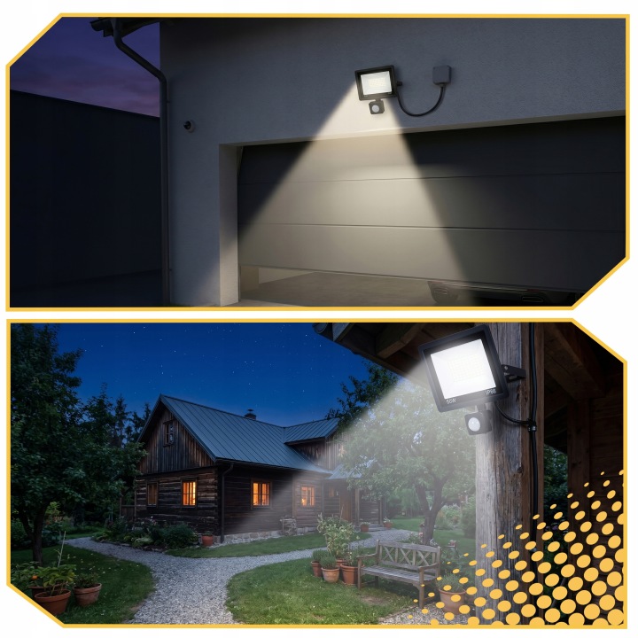 Halogen Naświetlacz LED Smartled 50W czarny z czujnikiem ruchu IP66 4500K Marka Lewer